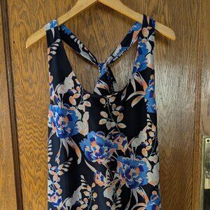 Gap Women's Large Racerback Blue Floral Dress